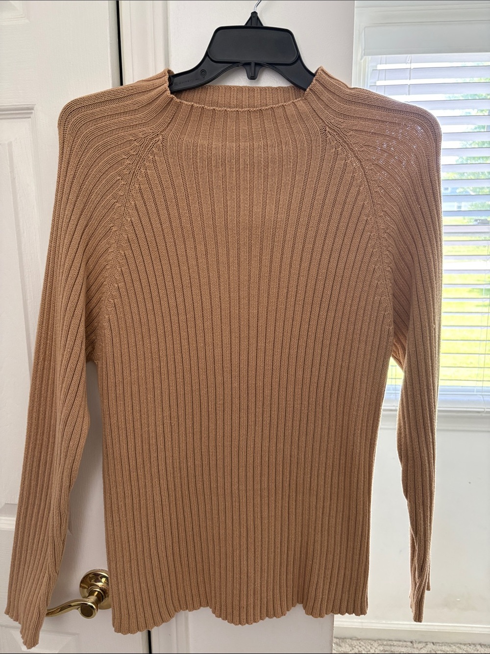 croft & barrow Ribbed Cotton Sweater in Camel Tan